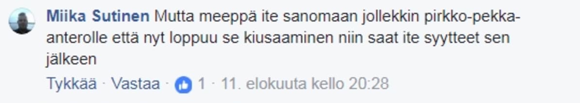 Facebook-kommentti
