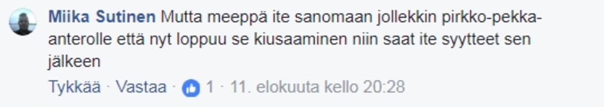 Facebook-kommentti