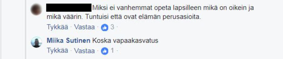 Facebook-kommentti
