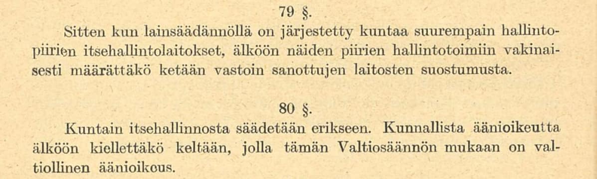 Valtiosääntöehdotus 1918 pykälät 79-81
