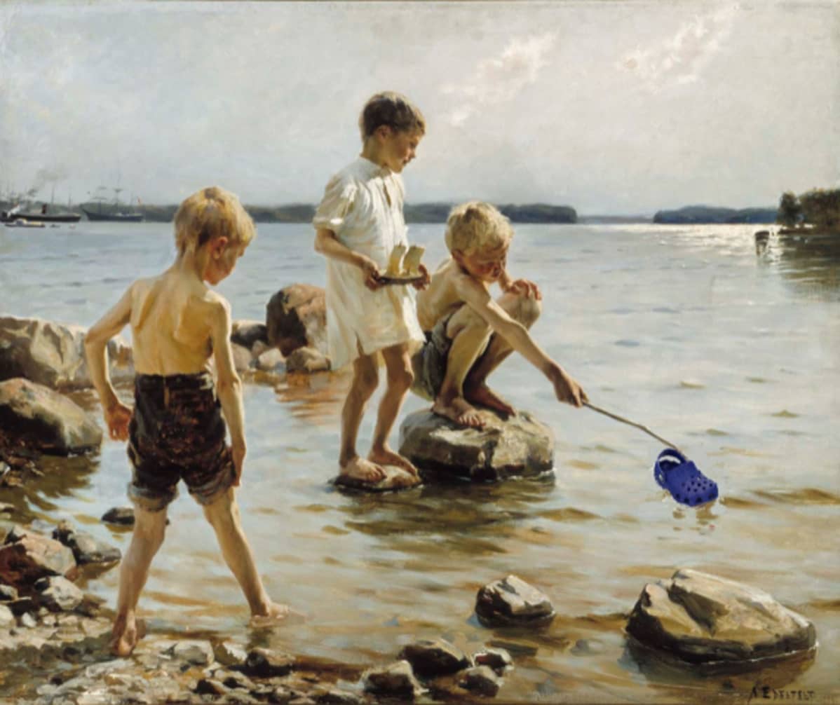 Yläkouluikäisten muokkaama taidemeemi.