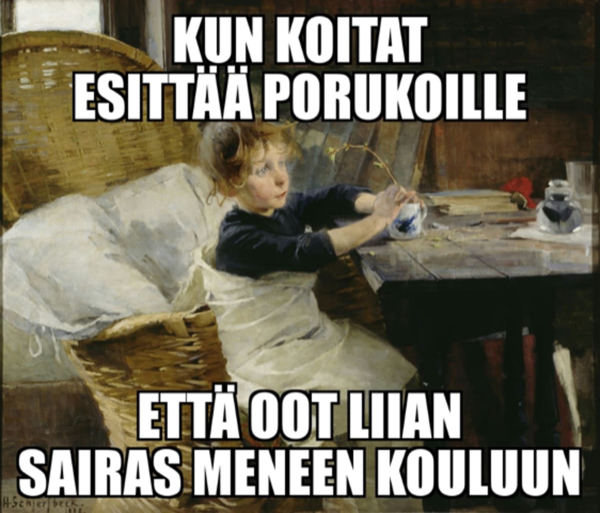 Alkuperäisteos: Helene Schjerfbeck, Toipilas, 1888.