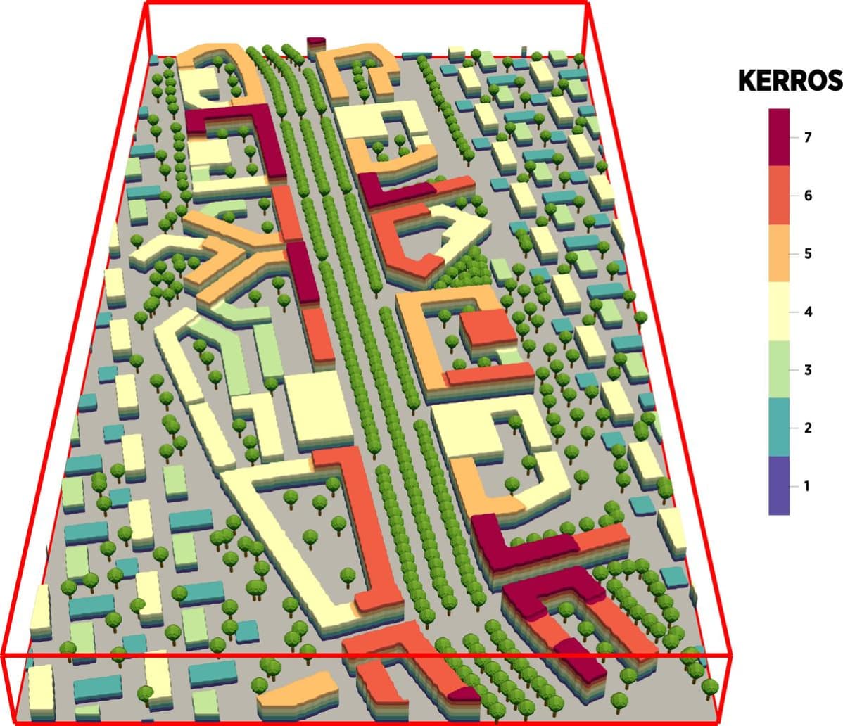 Mallinnuksessa käytettiin kuvitteellista, Helsinkiin suunnitteilla olevaa kaupunkibulevardia.