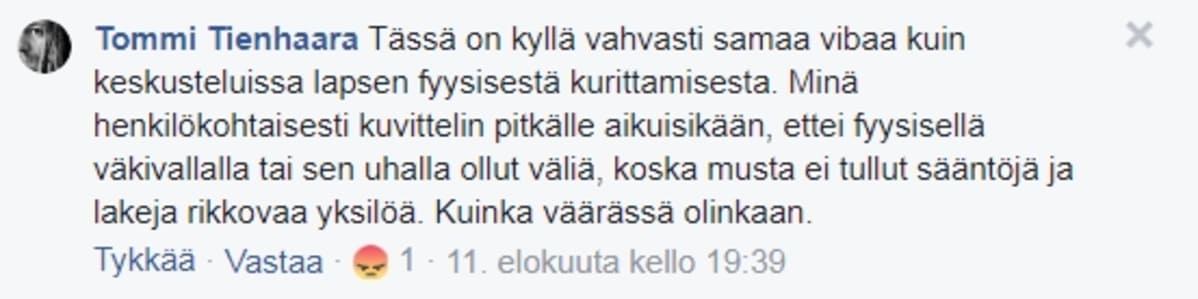 Facebook-kommentti