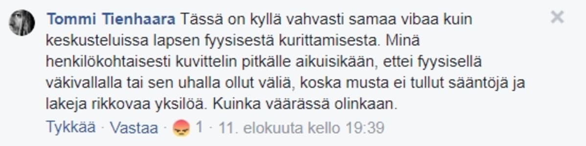 Facebook-kommentti
