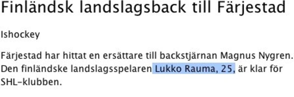 Kuvakaappaus twiitistä