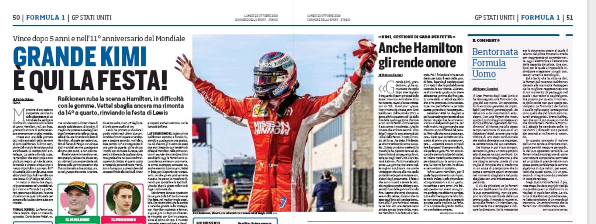 Kimiä hehkutetaan, Corriere dello Sport
