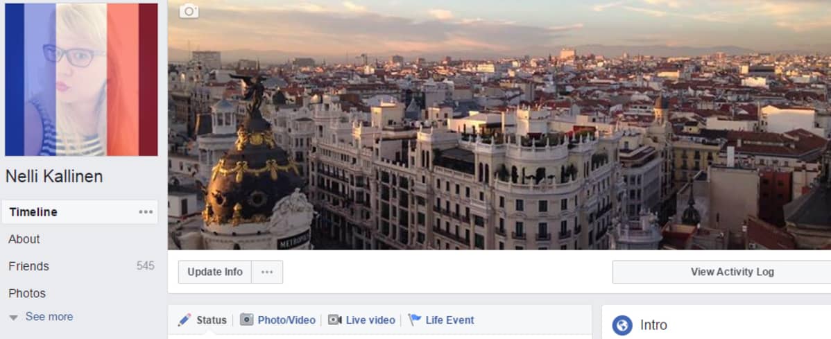 Pariisi filtteri Facebookissa.