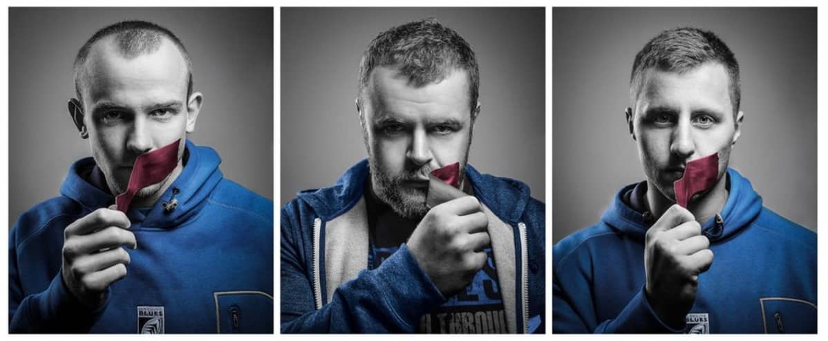 Cardiff Bluesin pelaajat kuvassa.