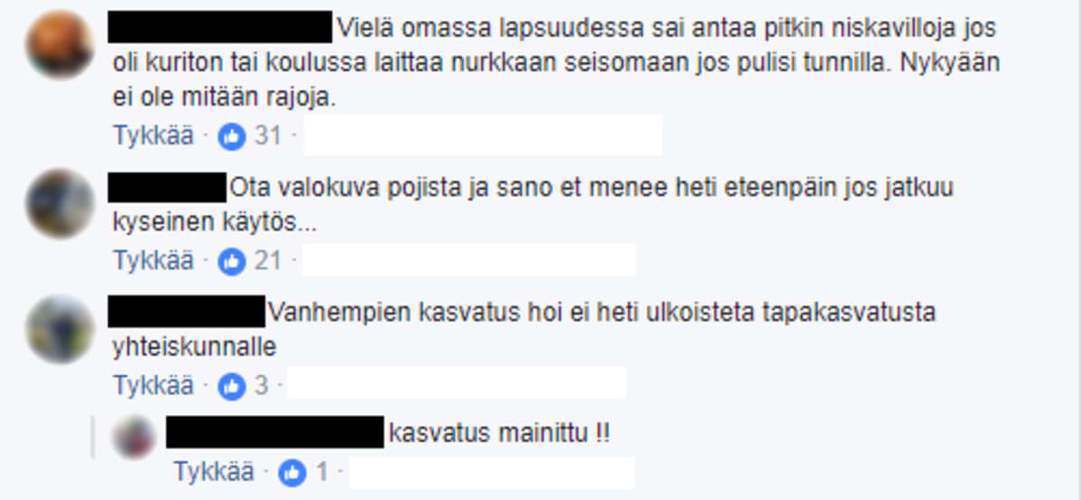 Facebook-kommentteja