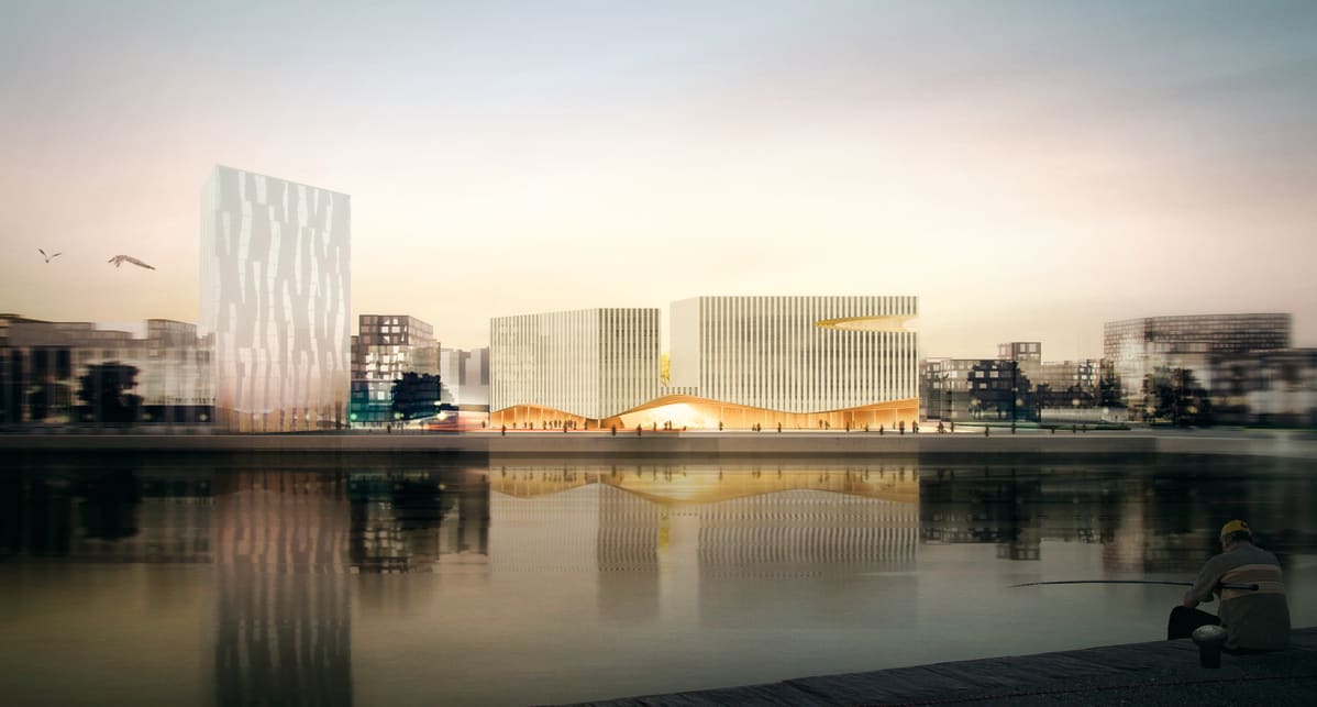 Havainnekuva Jätkäsaaren Wood City -hankkeesta.