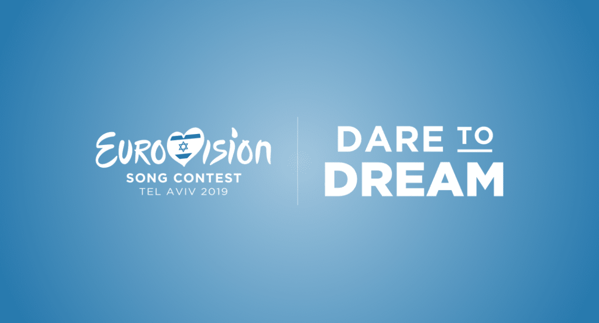 Euroviisujen logo ja iskulause.
