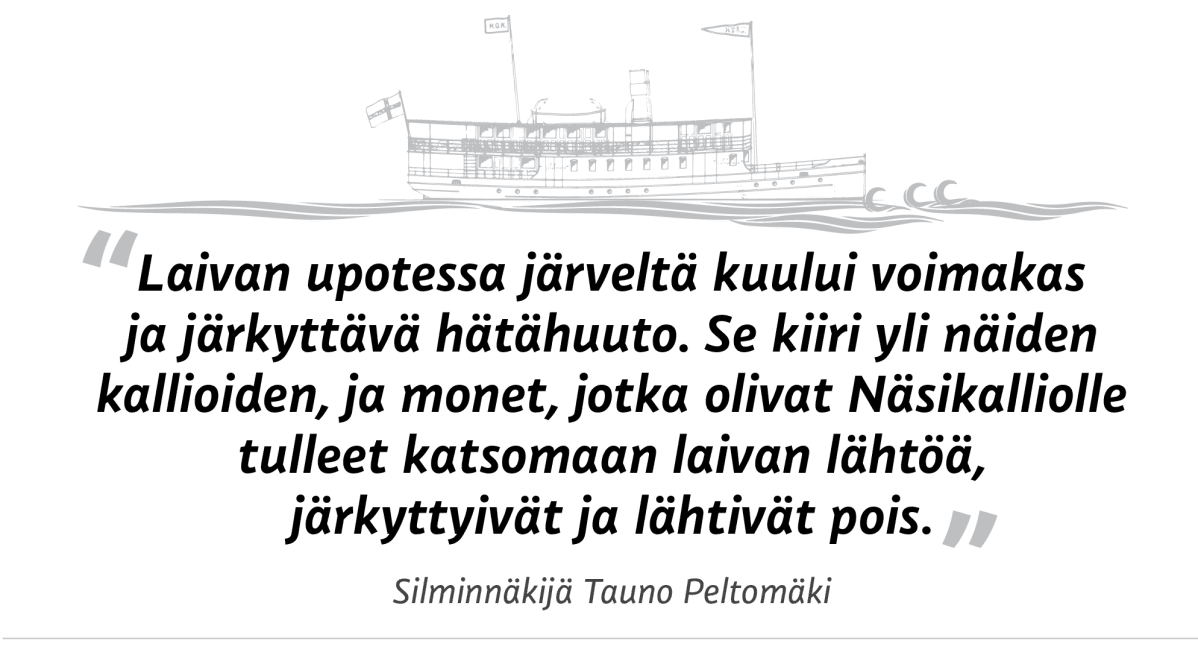 Aikalaissitaatti onnettomuuden silminnäkijältä