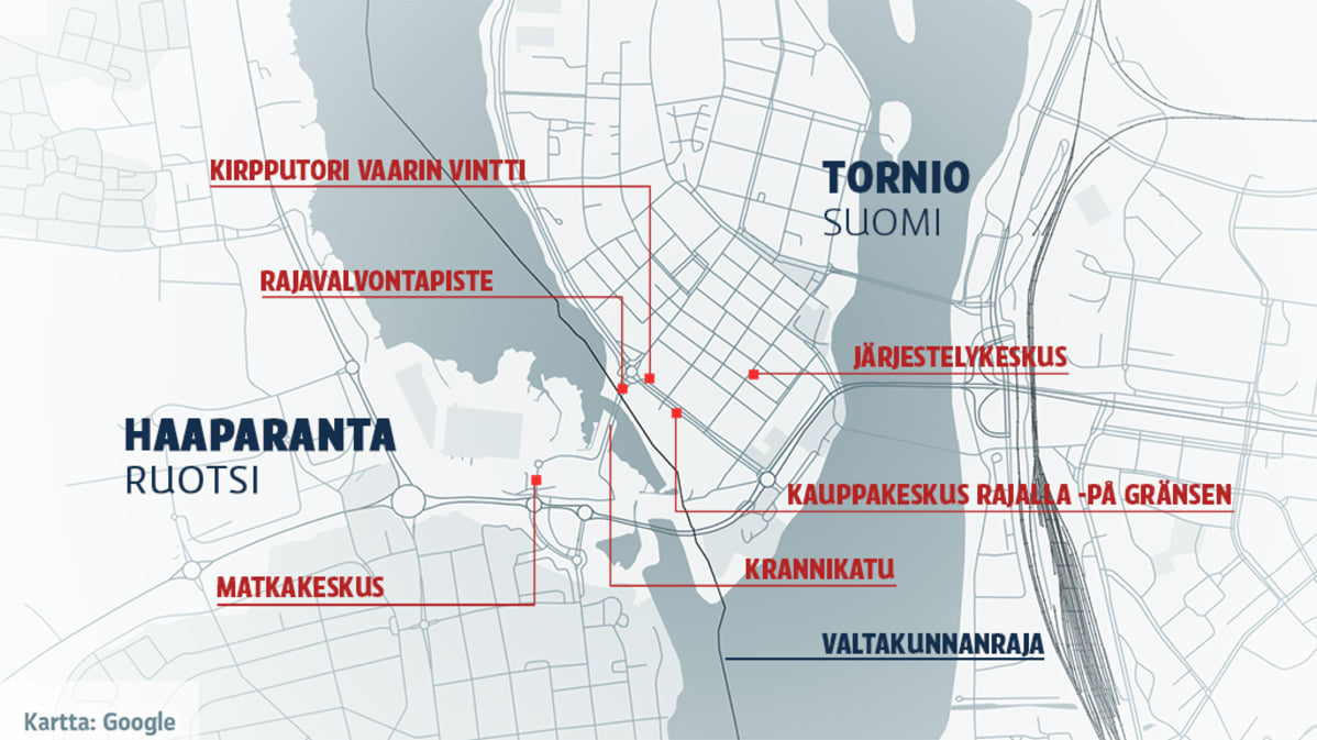 Tornio - Haaparanta -alueen kartta