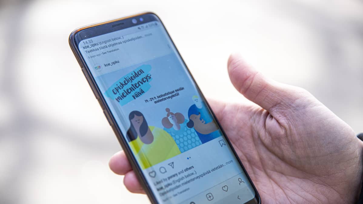 Lappeenrannan teknillisen yliopiston ylioppilaskunnan Instagram-tilin päivitys opiskelijoiden mielenterveyspäivästä.