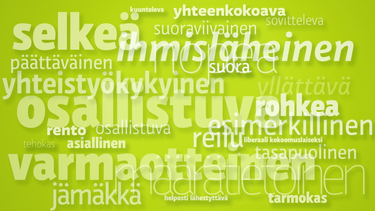Positiiviset luonnehdinnat sanapilvenä