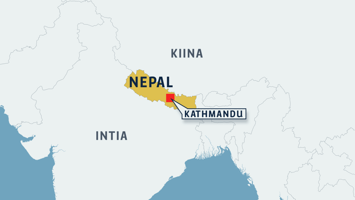 Kartta Nepal Kathmandu.