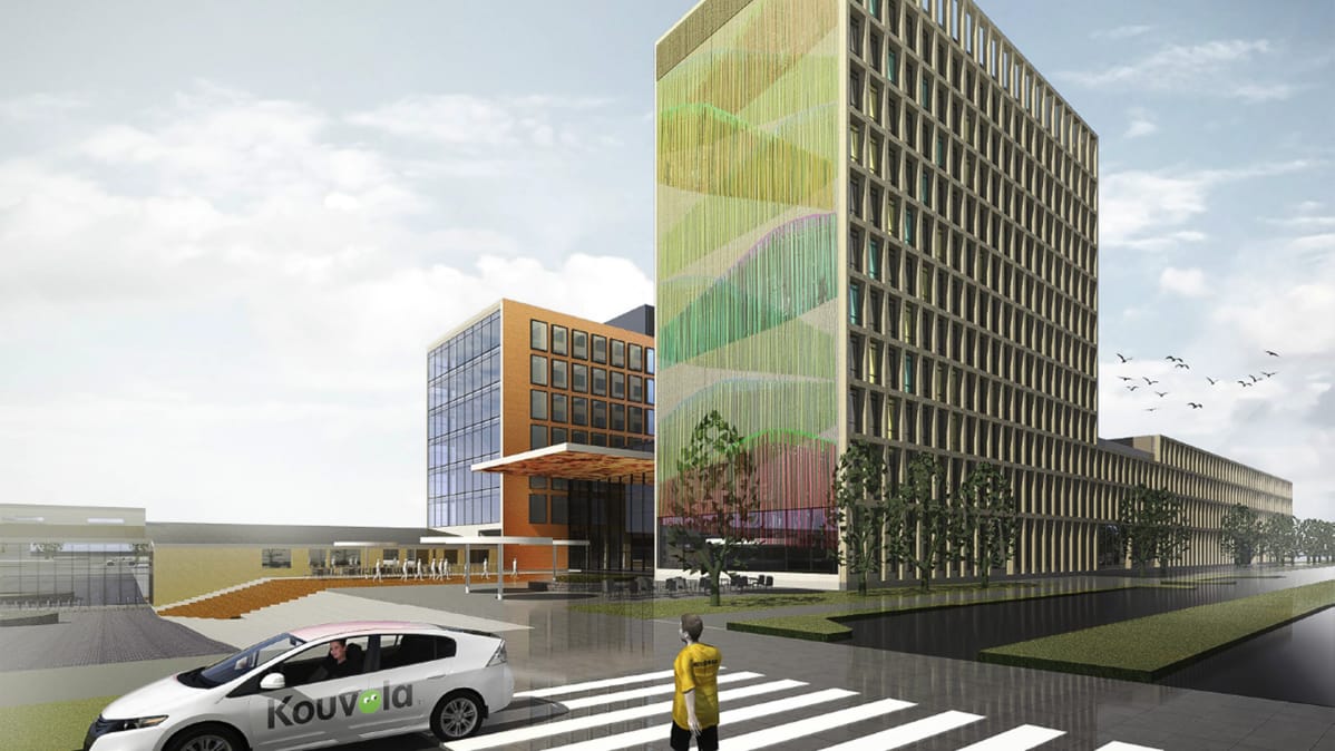 Havainnekuva Kouvolan Matkakeskuksen luonnossuunnitelmasta.
