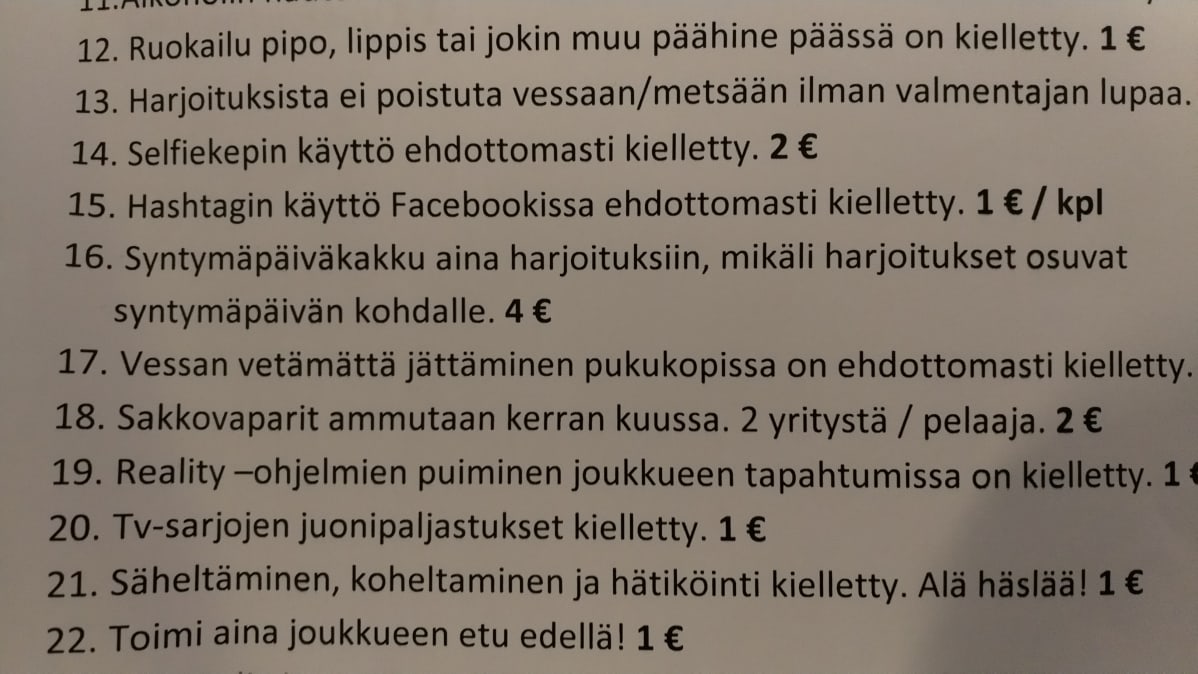 Kuvassa ote sakkolistasta.