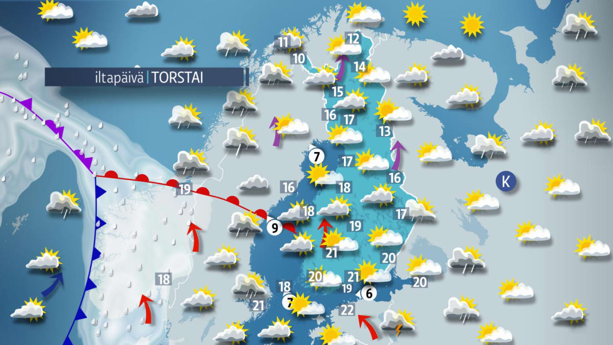 Torstain sääkartta.