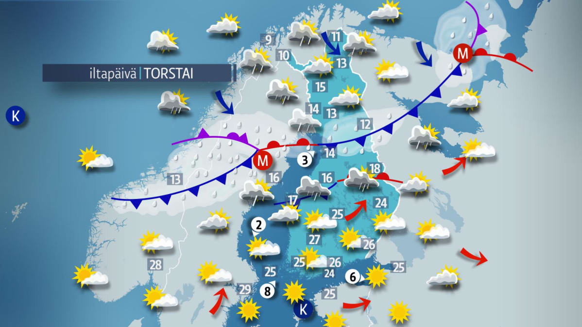 Torstain sääkartta.