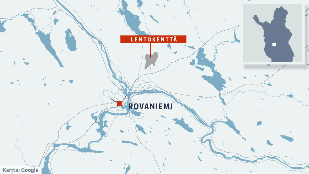 Rovaniemi ja lentokenttä, kartta