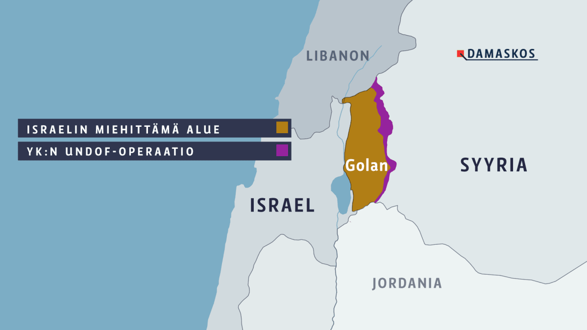 Golan, Israel, Syyria kartta