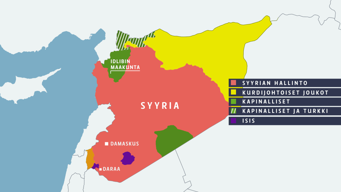 Syyrian taistelutilanne kartalla