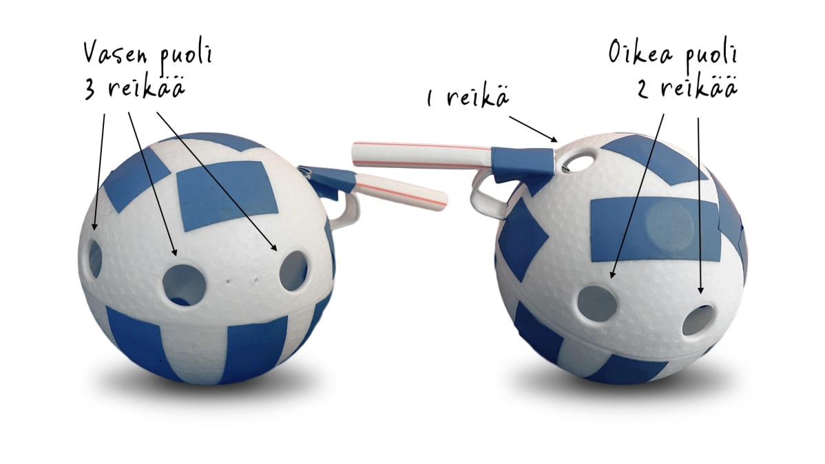 Sählypallosta tehty okariina