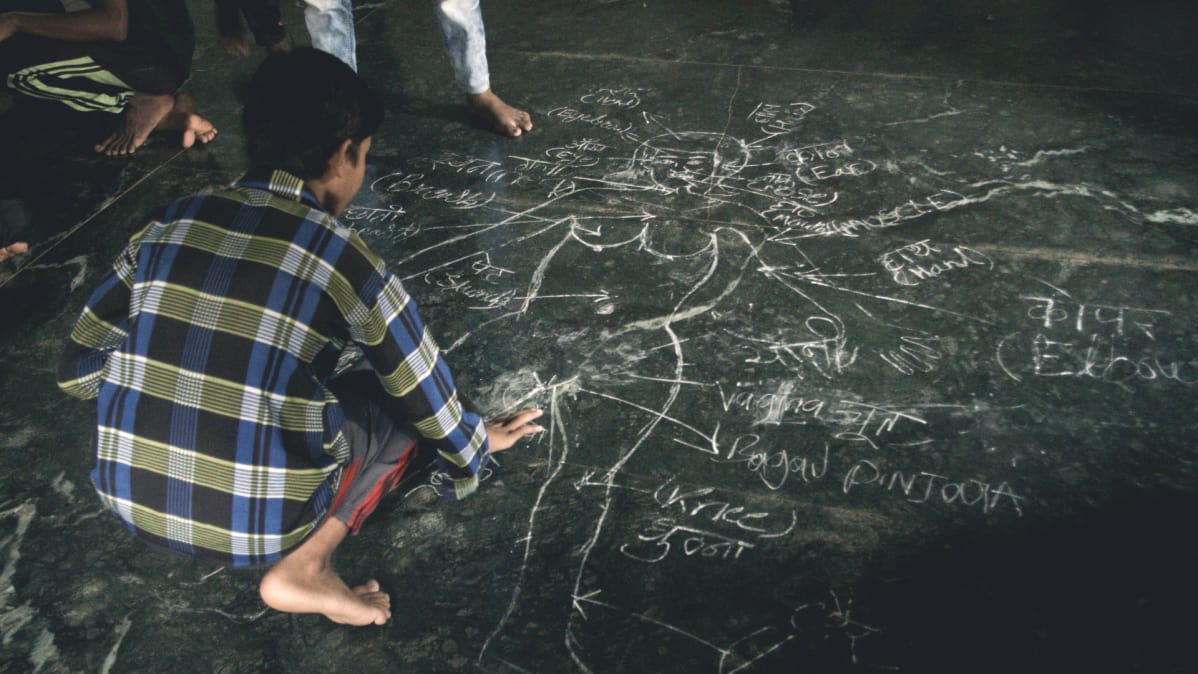 Mava-työpaja, Mumbai, Intia, Miehen malli