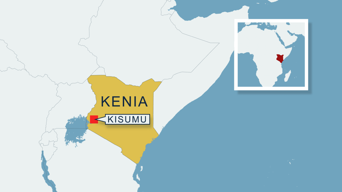 kartta jossa Kenia ja Kisumu