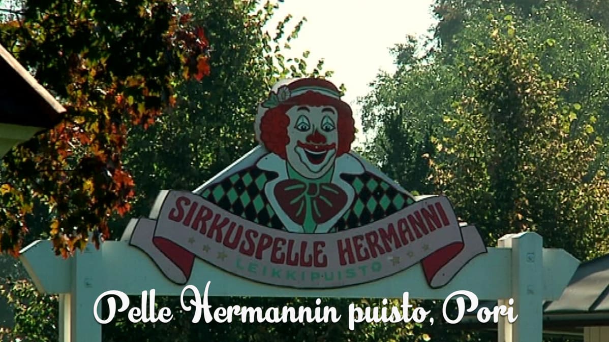 Pelle Hermannin puiston kyltti Porissa