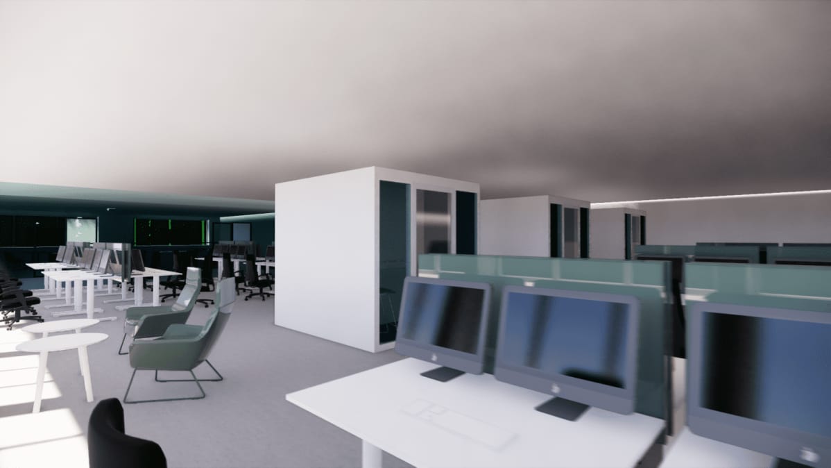 3D-malli puolustusvoimien koulutustilasta