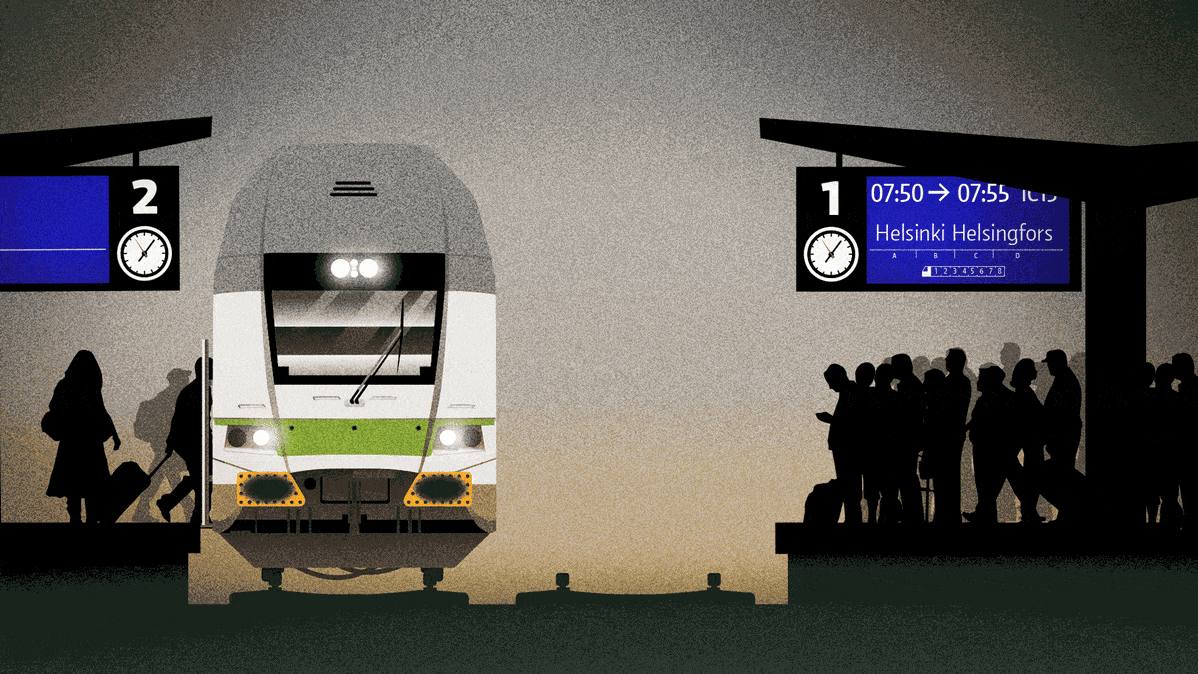 Junalaiturin tunnelmaa