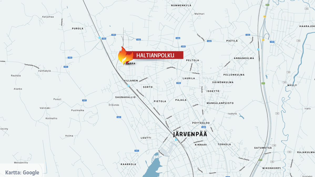 järvenpään kartta jossa Haltianpolku
