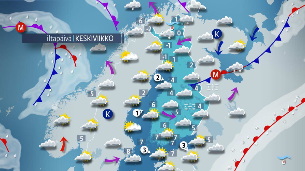 keskiviikon sääkartta