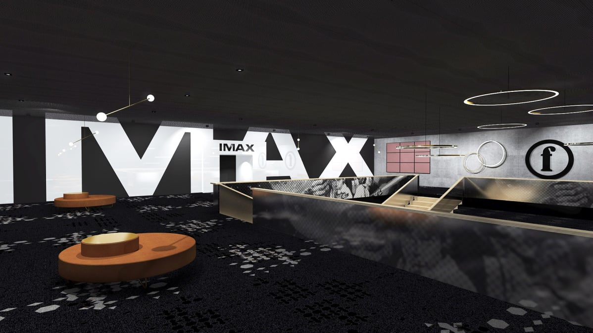 Havainnekuva Itäkeskukseen avaittavasta Imax-teatterista.