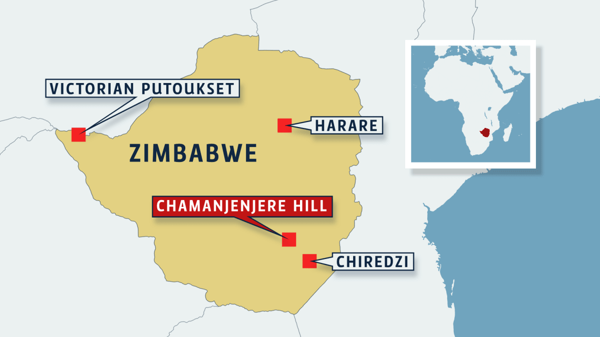 Zimbabwen kartta