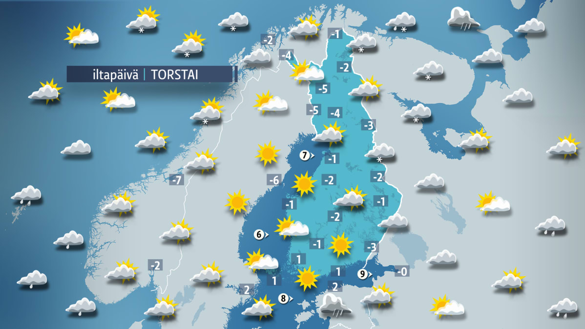 Torstain sääkartta.