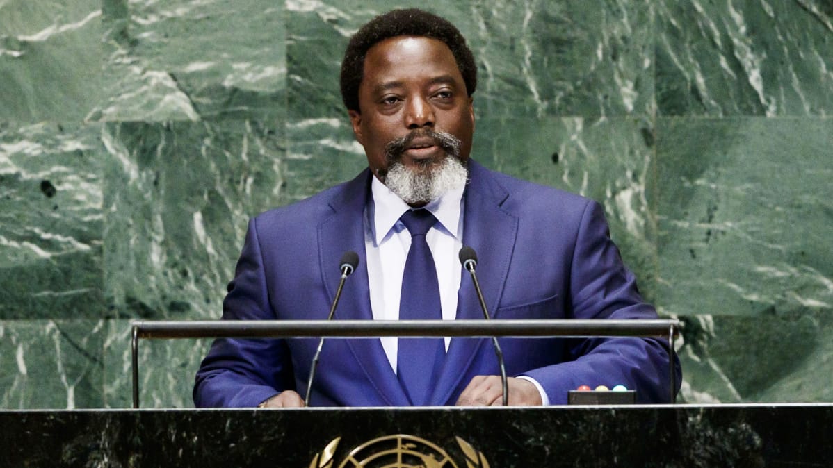 Joseph Kabila puhumassa YK:n yleiskokouksessa syyskuussa 2018.