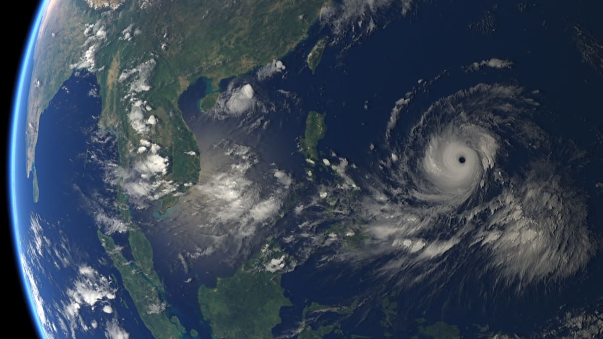 Supertaifuuni Mangkhut Tyynellä valtamerellä 12.09.2018