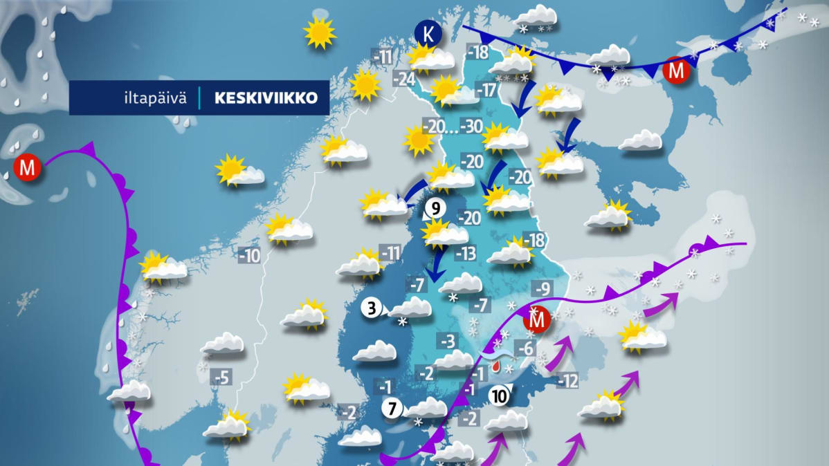 Keskiviikkoiltapäivän sää