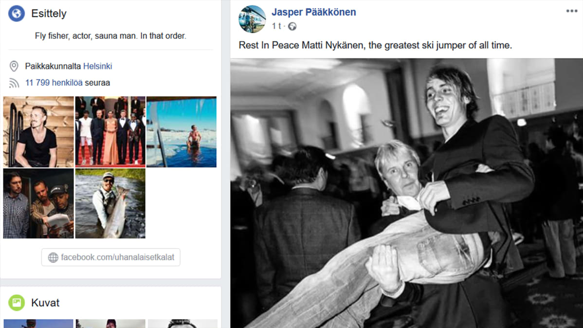 Kuvakaappaus Jasper Pääkkösen Facebook -sivustolta.