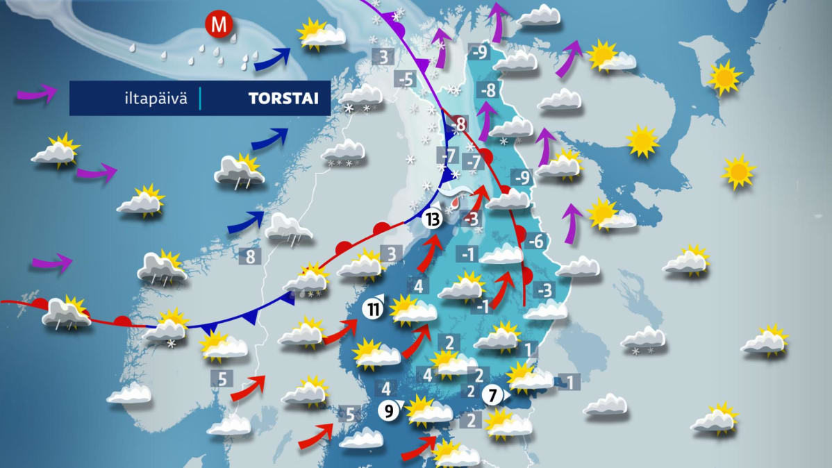 Torstain sääkartta.