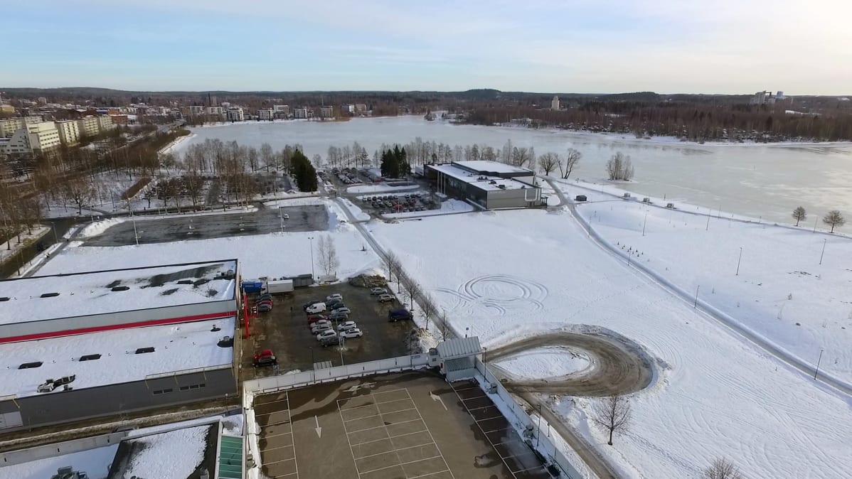 Hämeenlinnan Hämeensaaren aluetta ilmakuvassa