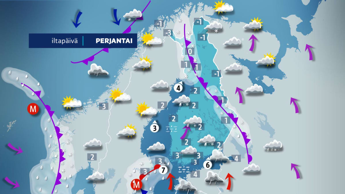 Perjantai-iltapäivän sää