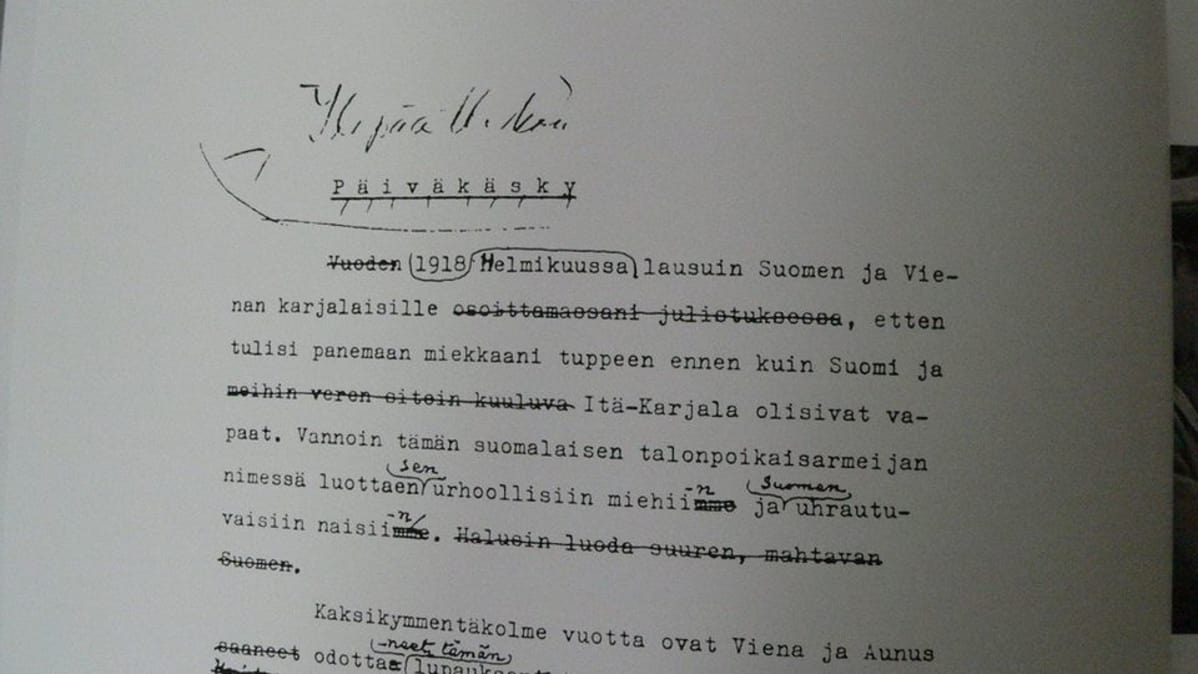 ylipäällikön päiväkäsky heinakuussa 1941
