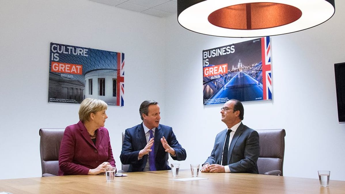 Angela Merkel Francoise Hollande David Cameron.