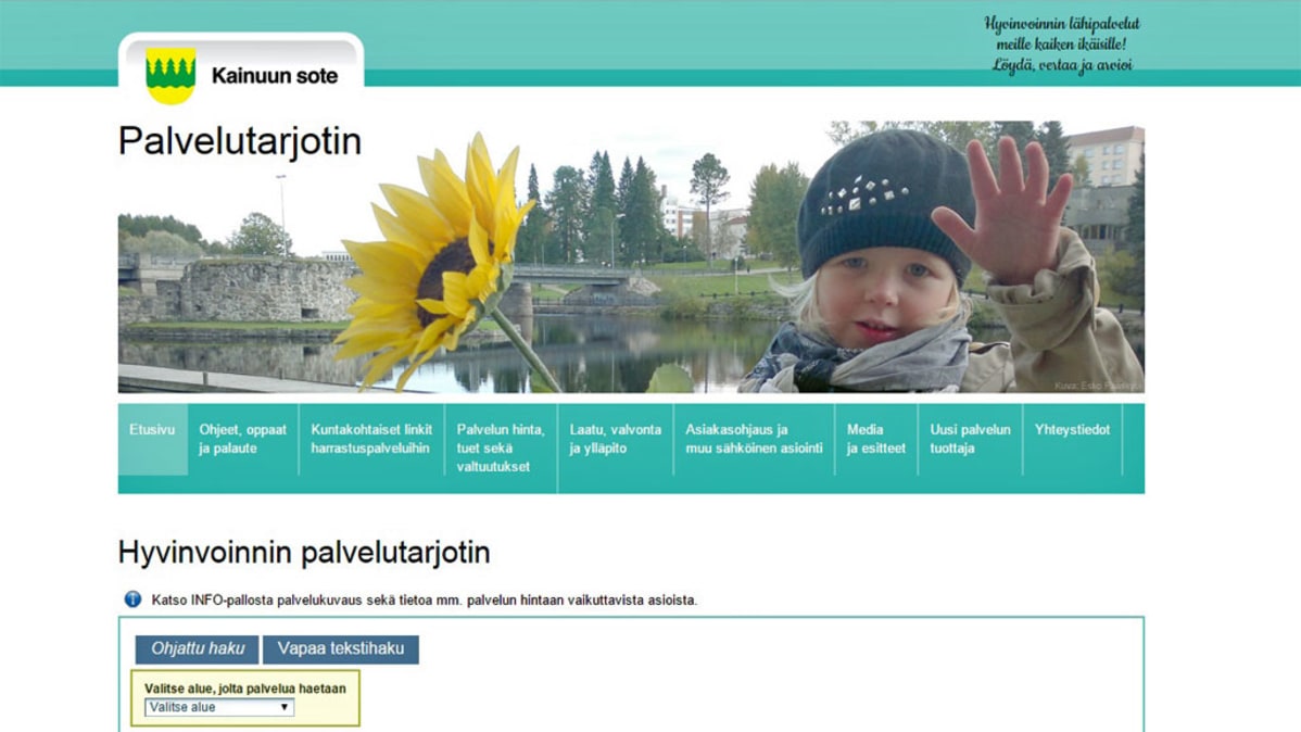 Kuvakaappaus Kainuun soten nettisivuilta.