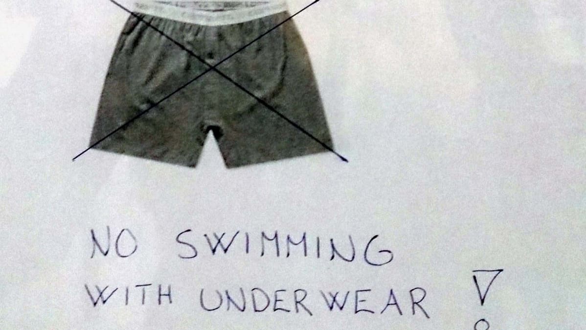 kuvaohje No swimming with underwear